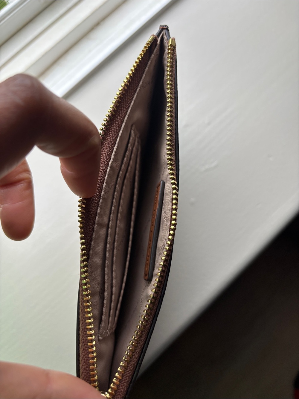 Michael Kors Brown and Tan Logo Wristlet - Picture 3 of 3